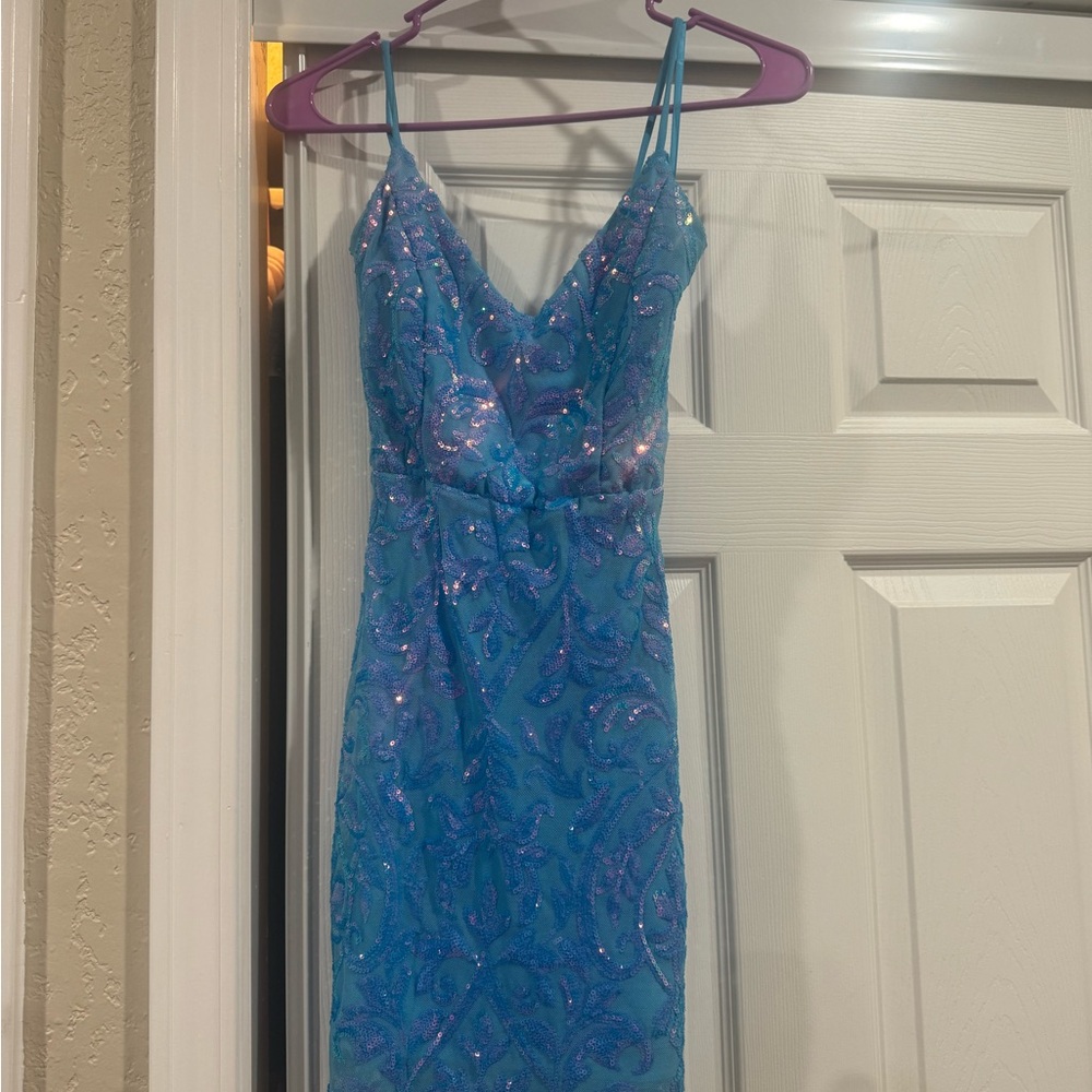 Windsor Blue Sequin Mini Dress